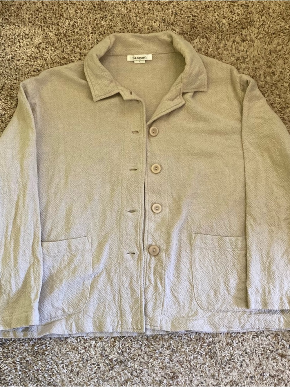 Women's Sangam Cotton Button-Front Beige Jacket